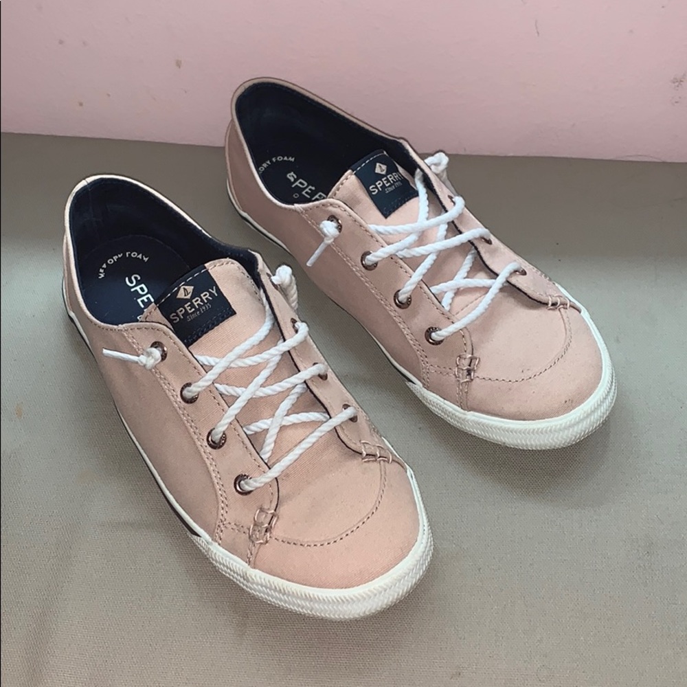 blush pink Sperrys